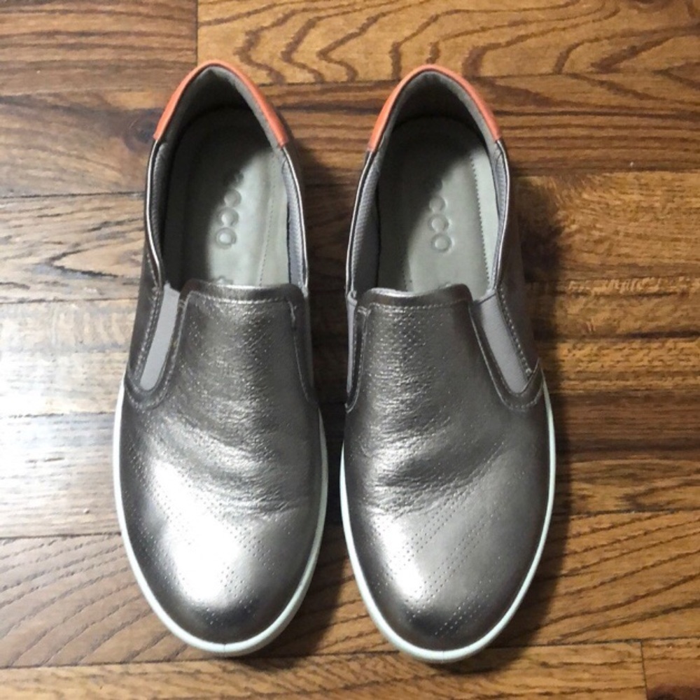 Ecco leather slip on shoes